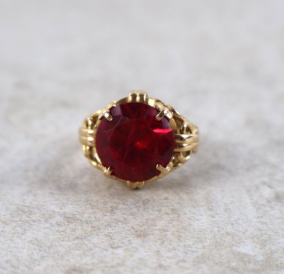 Bague en or 18K 750/1000, poinçonné au hibou,...