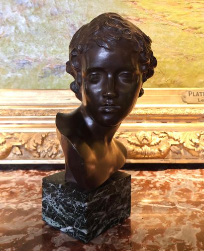 Modern school
Young man's head 
Bronze with...