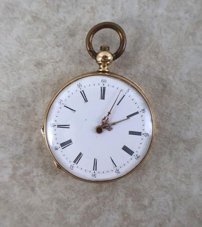 Montre de gousset en or jaune 18K (750 ‰),...