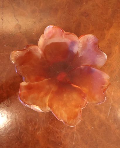 DAUM France
Flower bowl in orange glass paste,...