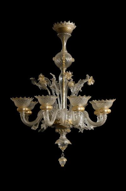 MURANO (XXe).
Important lustre en verre de...