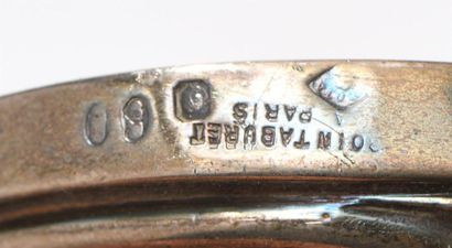 Paire de petits bougeoirs de table en argent,...