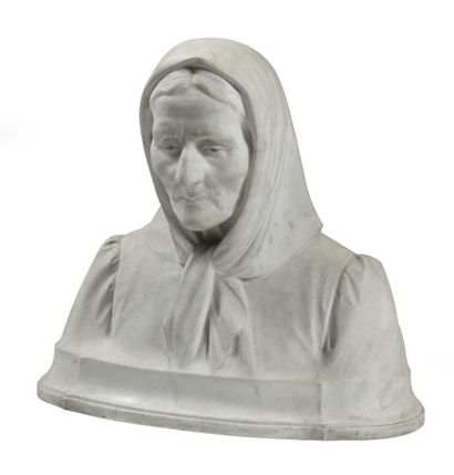 Natale ALBISETTI (XIXe-XXe).
Vieille femme.
Important...
