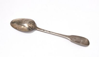 Cuillère à ragoût en argent, modèle uniplat,...