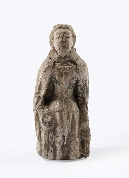 Ecole française XVIe.
Personnage féminin.
Sculpture...