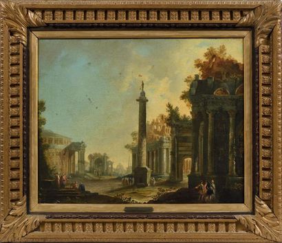 Attribué à Giovanni Niccolo SERVANDONI (1695-1766).
Promeneur...