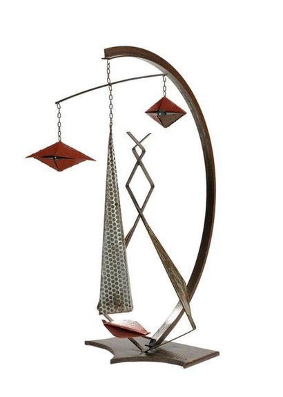 SAB (XXe).
La Justice.
Sculpture en métal...