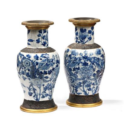 CHINE, NANKIN, première moitié XXe.
Paire...