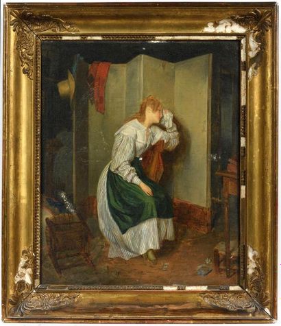 Ecole française XIXe.
Le chagrin.
Huile sur...