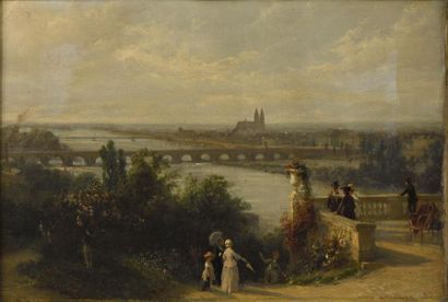 Karl GIRARDET (1813-1871).
Personnages au...