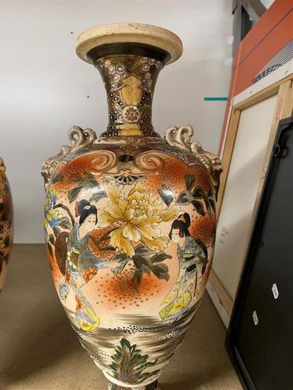 JAPON, SATSUMA, première moitié XXe.
Paire...