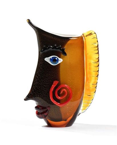 MURANO, XXe.
Pichet antropomorphe en verre...