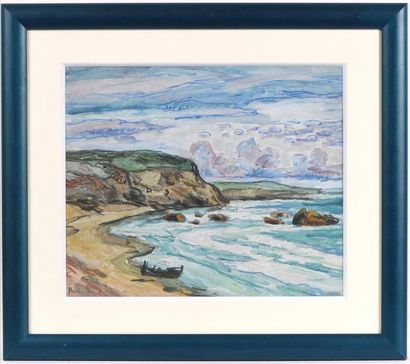 Jean PESKÉ (1870-1949).
Bord de mer.
Huile...