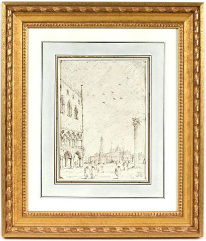 Ecole XVIIIe.
Vues de Venise.
Série de trois...