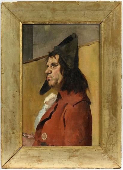 Ecole française XIXe.
Portrait de révolutionnaire.
Huile...