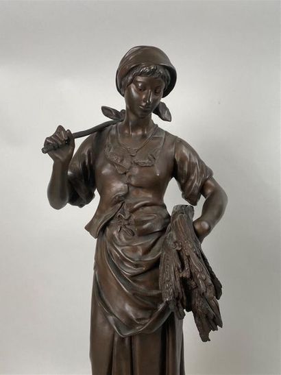 Eugène Antoine AIZELIN (1821-1902).
Glaneuse.
Importante...