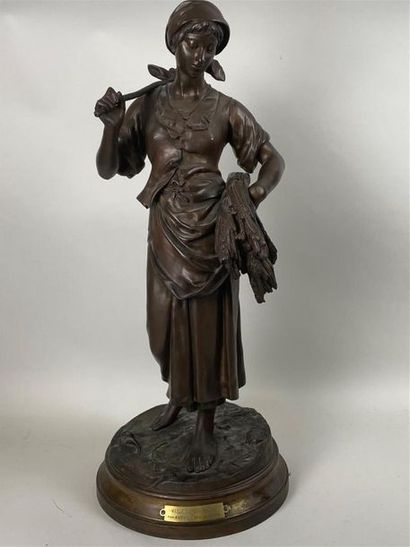 Eugène Antoine AIZELIN (1821-1902).
Glaneuse.
Importante...