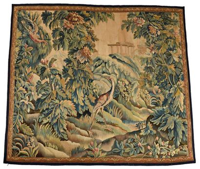 AUBUSSON, XIXe.
Tapisserie en laine à décor...