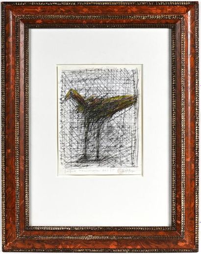 CESAR (1921-1998).
La Poulette.
Crayon gras...