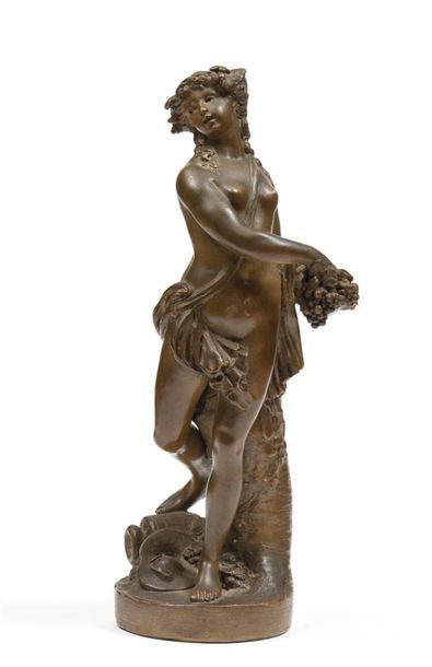 D'après CLODION (1738-1814).
Jeune bacchante.
Sculpture...
