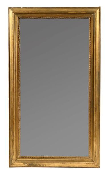 Grand miroir rectangulaire en bois mouluré,...