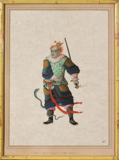 CHINE,fin XIXe, début XXe.
Deux peintures...