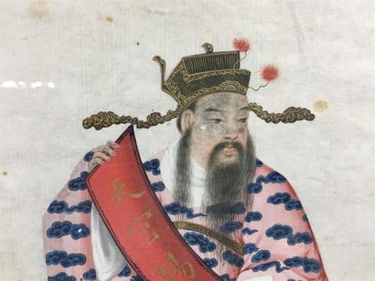 CHINE,fin XIXe, début XXe.
Deux peintures...