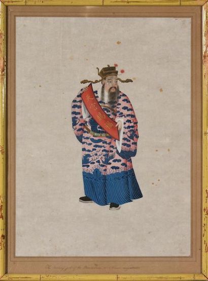 CHINE,fin XIXe, début XXe.
Deux peintures...