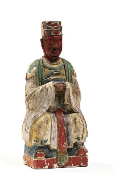 CHINE, XIXe, XXe.
Statue en bois sculpté...