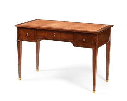Bureau rectangulaire en placage d'acajou...