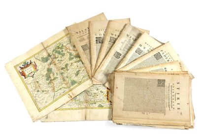 Ensemble de cartes anciennes notamment par...