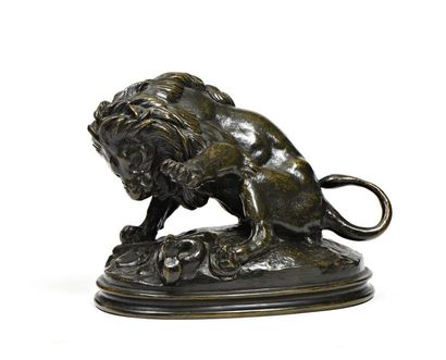 D'après Antoine Louis BARYE (1796-1875).
Lion...