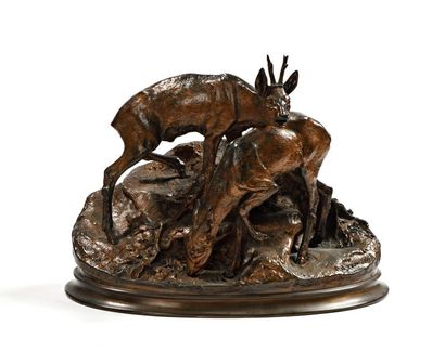 Pierre-Jules MÈNE (1810-1879).
Chevreuils...
