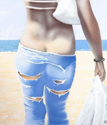 VERNEVEAUX Michel
La fille au jean bleu Huile...
