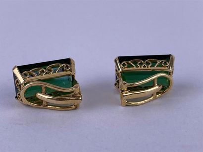 Paire de clips d'oreille en or jaune 18K...