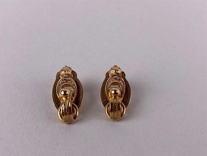 Paire de clips d'oreille en or jaune 18K...