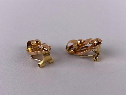 Paire de clips d'oreille en or jaune 18K...