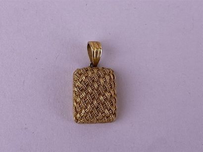 Pendentif rectangulaire en or jaune 14K à...