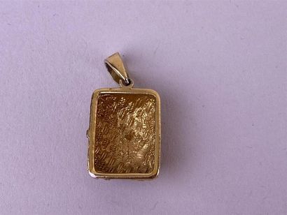 Pendentif rectangulaire en or jaune 14K à...