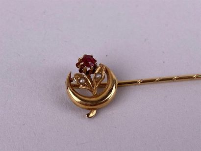 Épingle de cravate en or jaune 18K, l'extrémité...