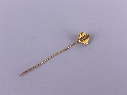 Épingle de cravate en or jaune 18K, l'extrémité...