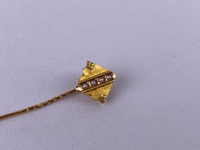 Épingle de cravate en or jaune 18K, l'extrémité...