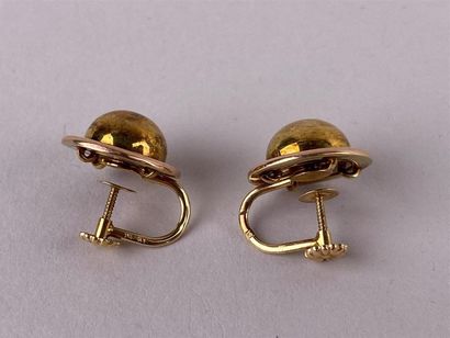 Paire de boucles d'oreille en or jaune 14K...