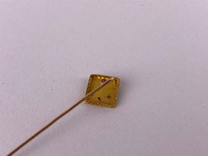 Épingle de cravate en or jaune 18K, l'extrémité...