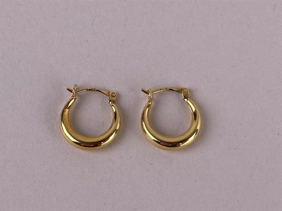 Paire de petites créoles en or jaune 14K.
Poids...