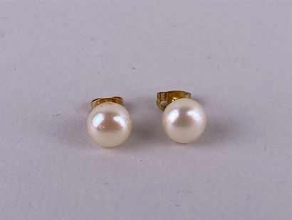 Paire de clous d'oreille en or jaune 18K...