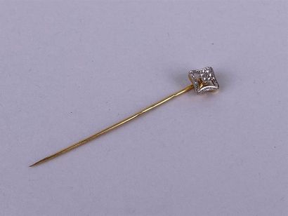 Épingle de cravate en or jaune et gris 18K,...