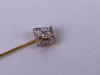 Épingle de cravate en or jaune et gris 18K,...