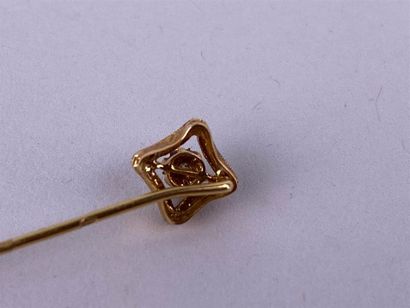 Épingle de cravate en or jaune et gris 18K,...