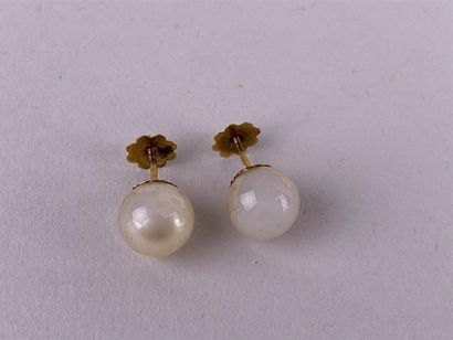 Paire de boucles d'oreille en or jaune 18K...